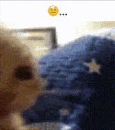 a blurry picture of a cat with a smiley face on it