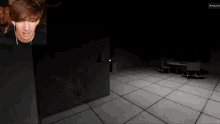 a man is playing a video game and interacting with another player