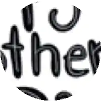 a black and white drawing of the word ther in a circle .