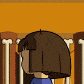 a cartoon drawing of a girl with short hair
