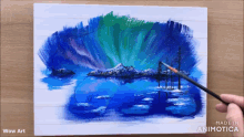 a painting of the aurora borealis is made in animotoca