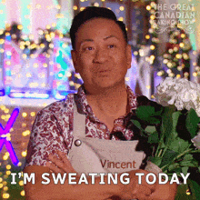 I'M Sweating Today Vincent GIF - I'M Sweating Today Vincent The Great Canadian Baking Show GIFs