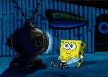 Spongebob Squarepants Watching GIF - Spongebob Squarepants Watching Movie Time GIFs