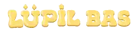 the word lupil bas is written in a pixel art style