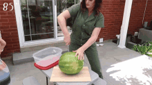 Cutting Watermelon Bonnie Hoellein GIF - Cutting Watermelon Bonnie Hoellein Slicing Watermelon GIFs