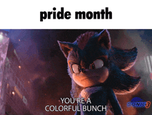 a poster for sonic the hedgehog says pride month