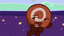 a cartoon drawing of a cookie with a question mark on it