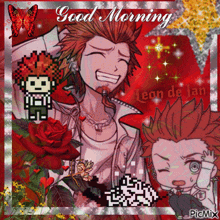 a picture of leon de lan with the words good morning on the bottom