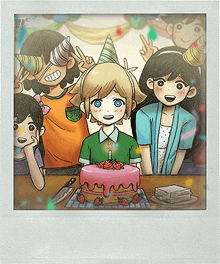 a group of anime characters are celebrating a birthday