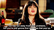 New Girl Run Away From Problems GIF