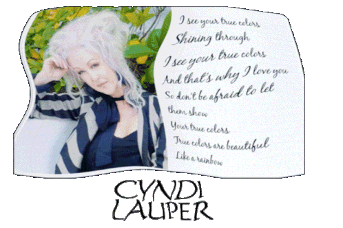 Cyndi Lauper True Colors Sticker - Cyndi Lauper True Colors Music Stickers