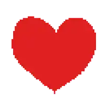 pixel art of a red heart with a white background