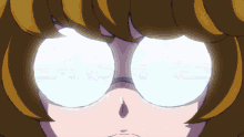 a close up of a cartoon character 's eyes with a tear coming out of them