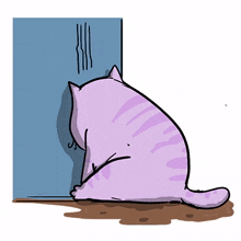 cat cute animal purple sad