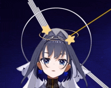a close up of a cartoon character with a circle around her head