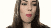 a woman making a funny face with adobe stock written on the bottom