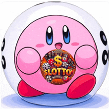 a ball with a sticker that says lotto memecoin