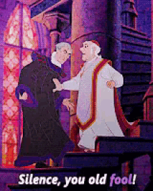 Silence, You Old Fool! - Hunchback Of Notre Dame GIF - Fool Silence Fool Disney GIFs