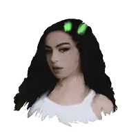 a painting of a woman with the name charli x on her hair