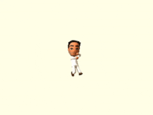 a cartoon of a man in a white shirt is dancing