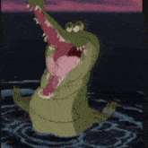 a cartoon alligator with its mouth wide open