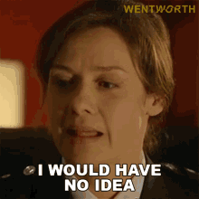 I Would Have No Idea Vera Bennett GIF - I Would Have No Idea Vera Bennett Wentworth GIFs