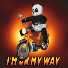 On My Way Im Coming GIF - On My Way Im Coming Panda On Bike GIFs