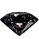 a close up of a black diamond with a white background .