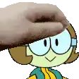 a cartoon character wearing glasses and a hat is being pummeled by a hand .