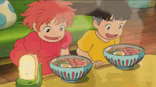 ham ponyo anime excited meal