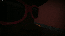 a brown cartoon character wearing pink sunglasses