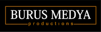 the logo for burus medya productions is black and white