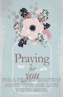 a greeting card that says praying for you