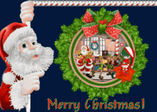 merry christmas seasons greeetings santa claus animated christmas card
