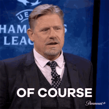 Of Course Peter Schmeichel GIF - Of Course Peter Schmeichel Champions League GIFs