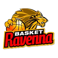 the logo for basket ravenna has a lion holding a basketball