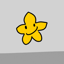 a drawing of a yellow flower with a smiley face