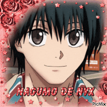 a picture of a boy with the name nagumo de nyx written on it