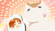 a cartoon drawing of a cat with a heart on its paw
