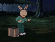 a cartoon of a rabbit with a large mouth