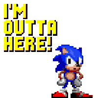 Sonic Cd Im Outta Here Sticker