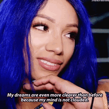 Sasha Banks My Dreams Are Even More Clearer Than Before GIF - Sasha Banks My Dreams Are Even More Clearer Than Before Because My Mind Is Not Clouded GIFs