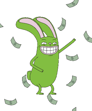 Grunny Bunny Sticker - Grunny Bunny Raining Money Stickers