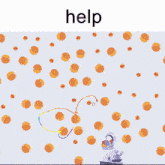 a screen shot of a game with the word help on the bottom