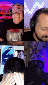 a man wearing headphones and a shirt that says ' tonight rider '