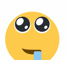 a cartoon smiley face with a tear coming out of its mouth