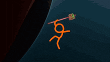 a group of stick figures standing in front of a house