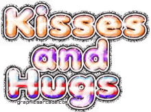 kisses and hugs glittery