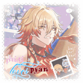 a picture of a man with the words loves pyar written on it