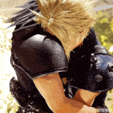 a video game character is hugging another character with a watermark that says ' sechtink ' on it
